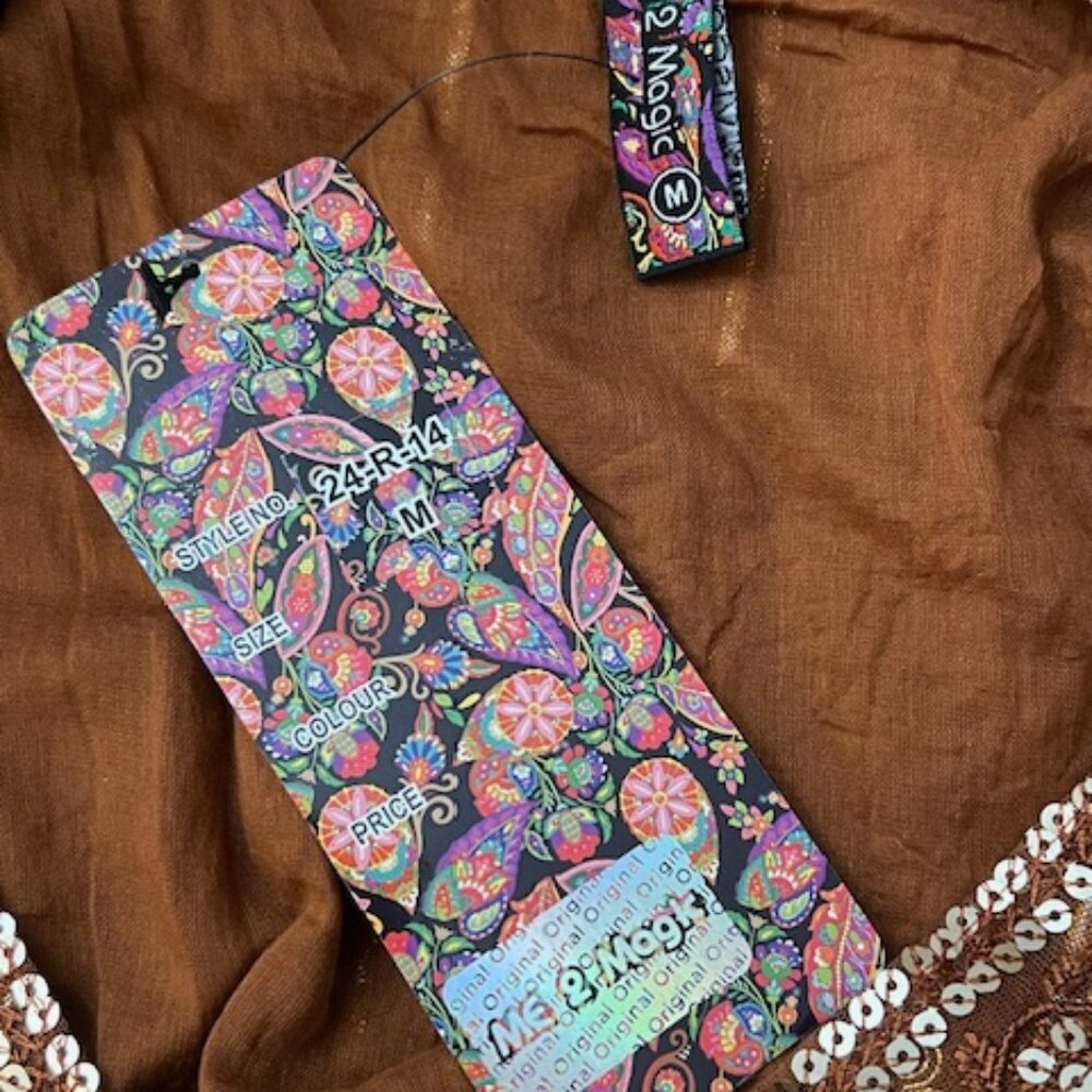 Brown Boho Maxi Dress with V-Neck - Picture 9 of 9